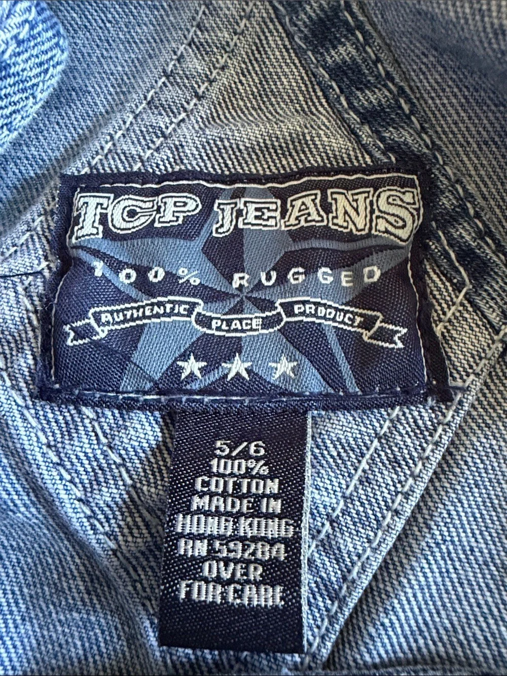 TCP vintage Jeans Girls Denim Overall Dress Size 5/6 Blue Adjustable Strap